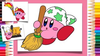 Coloring Artist, Cleaning & Cook Kirby - Kirby Coloring Pages | Labolina Coloring TV
