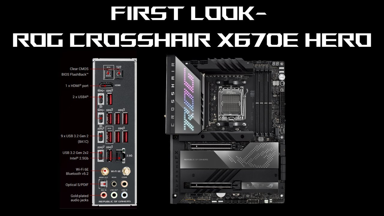 New AM5 ASUS ROG CROSSHAIR X670E HERO for AMD Ryzen 7000 Series Processors  - first look! 