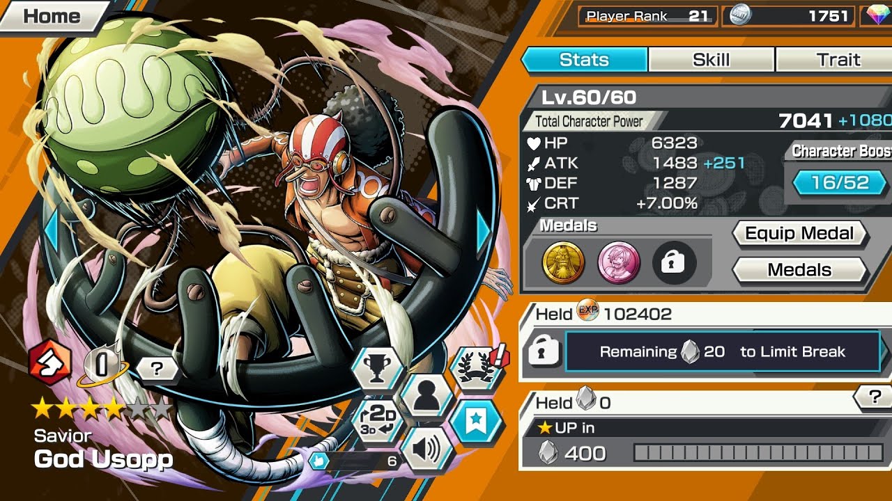 One piece bounty rush god usopp gameplay