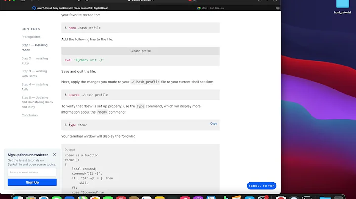 Install Ruby with rbenv | Day 1