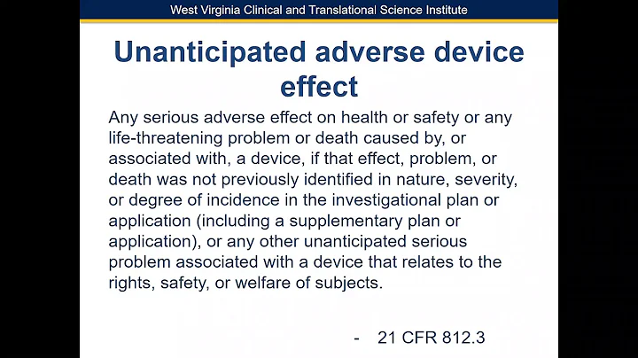 Reportable Events presented by Debbie Lee, WVCTSI ...