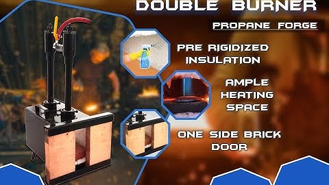 Blacksmithing Forge Double Burner with One Side Brick Door, 2600F Rated, Propane Gas Forge