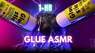 ASMR Glue Stick Triggers on MIC | 1 HOUR | Brain Massage