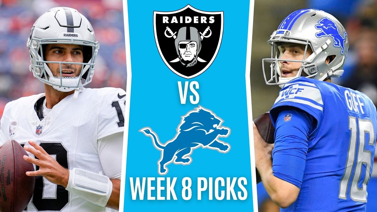 Raiders vs. Lions MNF Week 8: Picks, predictions Sunday's NFL games -  Silver And Black Pride