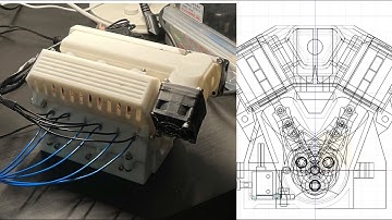 3D-Printed V6 Solenoid Engine. Active Cooled @3250RPM