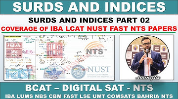 SURDS AND INDICES | PART 02 | BCAT MATHS | LCAT MATHS | SAT MATHS | IBA NUST LUMS FAST CBM MATHS