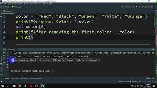 How to remove the first Item from a list in Python