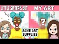 Redrawing My SISTER'S ART Using the Same Art Supplies! #2 | Testing Parkoo Paint Pens!