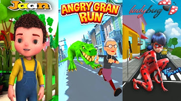 Jan Cartoon Game Vs Angry Gran Run Vs Ladybug Cartoon Gameplay-HD