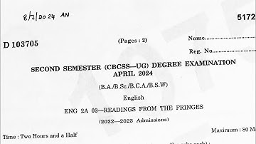 Readings from the fringes Question paper Discussion