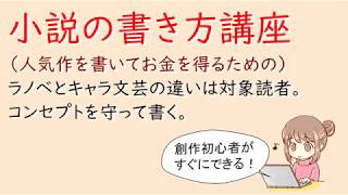 副業 小説の書き方講座 ラノベとキャラ文芸の違いは対象読者 コンセプトを守って書く Youtube