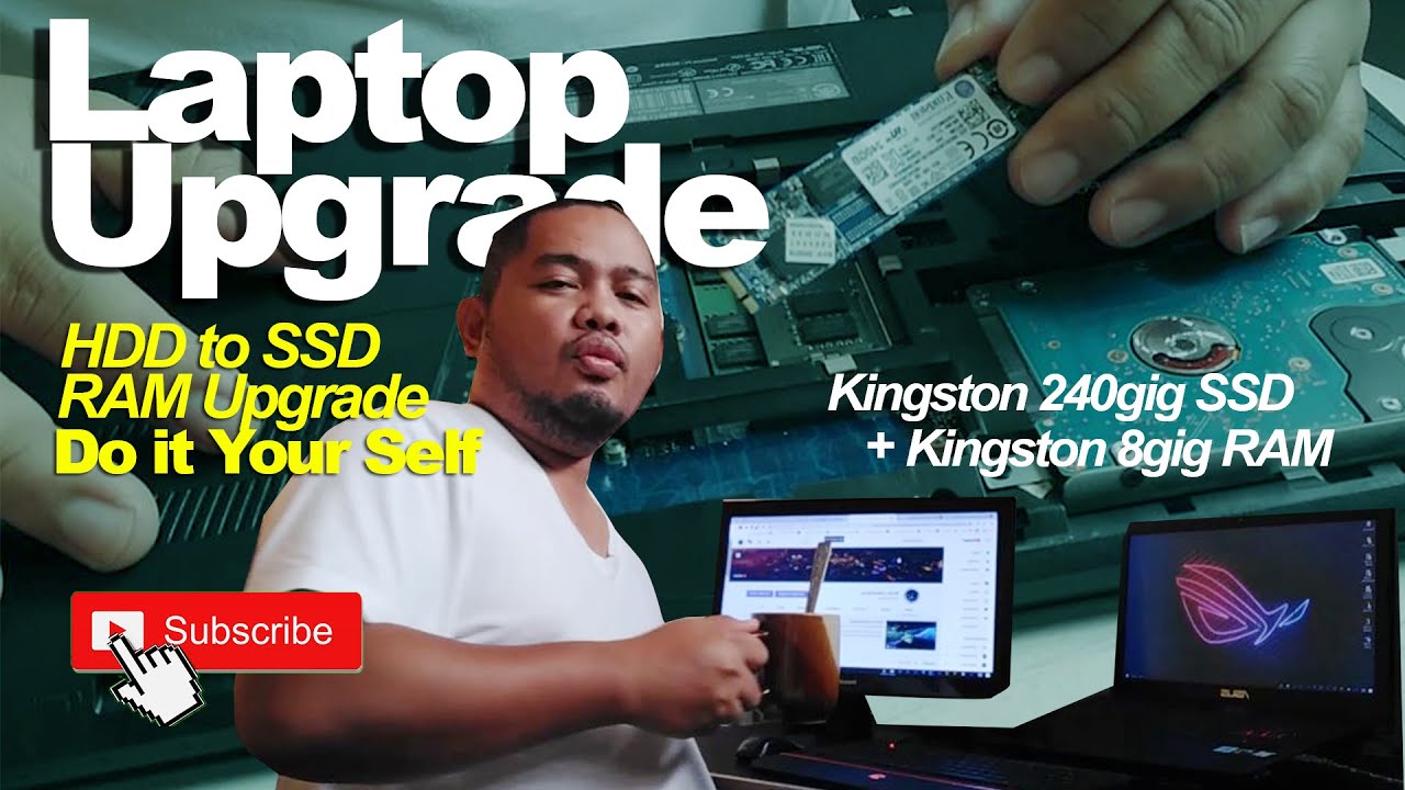 KINGSTON 240GIG SSD + KINGSTON 8GIG RAM + ROG LAPTOP UPGRADE