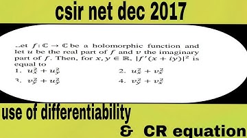 CSIR NET DEC 2017 QUE NO 80 COMPLEX ANALYSIS BOOKLET CODE A