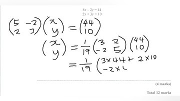 Question 10 (c) | CSEC Math January 2024| Matrices