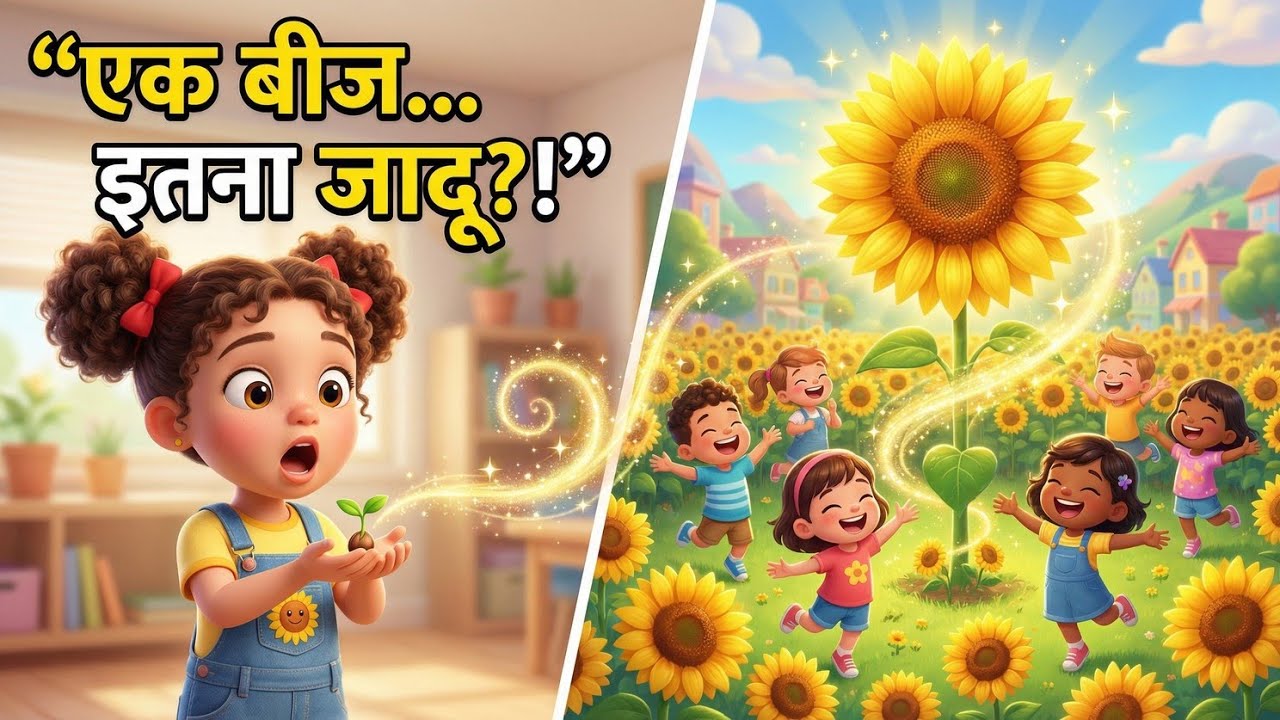 एक बीज का जादू 🌱 l Tara and the Magic Seed l Hindi Kids Moral Story l Sunflower Story