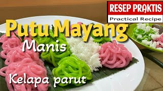 Resep Cara Membuat Putu Mayang Manis dengan Kelapa Parut//Sajian Takjil Bulan Puasa @pawonyuummy5923
