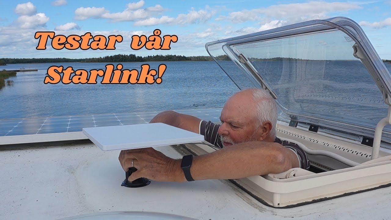 Visar hur vi tänker använda vår Starlink och berättar om vår externa solcell.