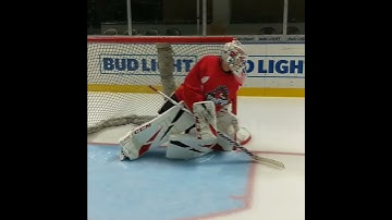 Goalie Drills: Tracking behind the net, cover posts.