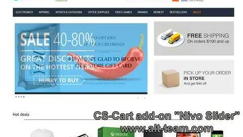 Nivo slider (Slideshow) CS-Cart add-on made by Alt-team.