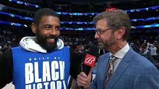 Kyrie Explains Layup on Wemby \& Win vs Spurs, Postgame interview 🎤