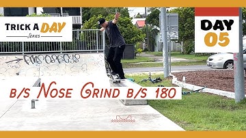 Trick A Day - Day 5 - Backside Nosegrind Revert (Nosegrind backside 180 out on a ledge)