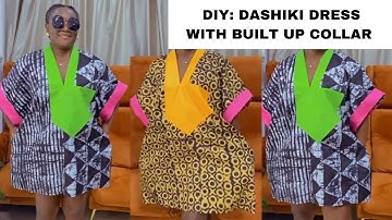 How to sew Dashiki/Bubu gown with Built-Up Collar & Turn-Up Sleeve #sewingtutorial #howto #diy #how