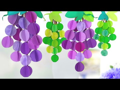 Easy ✨ Origami] How to Make 3D Grapes 🍇 [Autumn Wall Decoration
