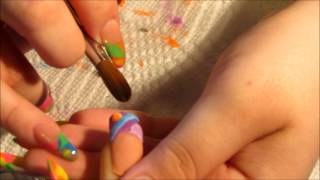 Dino Flintstone Acrylic Nail Tutorial