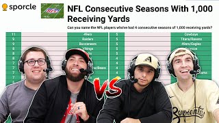 Naming EVERY receiver with consecutive 1000 yard seasons!