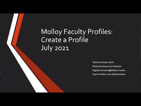 Molloy Faculty Profiles Part 1: Creating a Profile