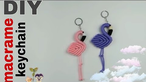 macrame keychain flamingo 🦩//macrame keychain new design//how to make macrame keychain//Macrame key
