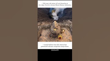 700-year-old statue of Lord Ganesha at the edge of active volcano Mount Bromo, Indonesia | #shorts
