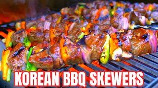 Make JUICY & Delicious Korean BBQ Skewers for your next BBQ Party! 갈비양념 꼬치구이 만들기