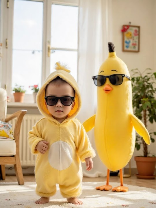 Chicken banana cute #chicken #banana  #baobaodance #babydance #kidsdance #baile #nhaylangla