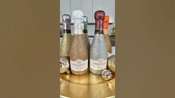 So Festive! DIY Glittered Champagne Bottles! 🥂#newyearseve #party #howto
