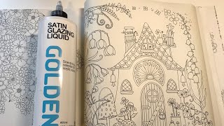Using Satin Glazing Liquid in Colouring books | Adult Colouring
