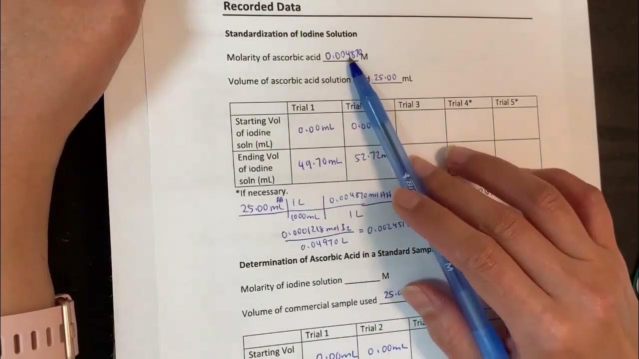 Vitamin C Redox Titration Lab Calculation Help YouTube