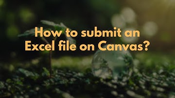 How to submit an Excel file on Canvas?