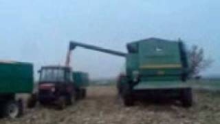 Kukorica aratás, corn harvesting John Deere 2066, Zetor 7011,6911