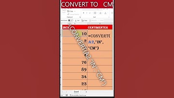Inch convert to Centimeter in Excel #excelformulaforjobinterview #excelsheets  #likesharesubscribe