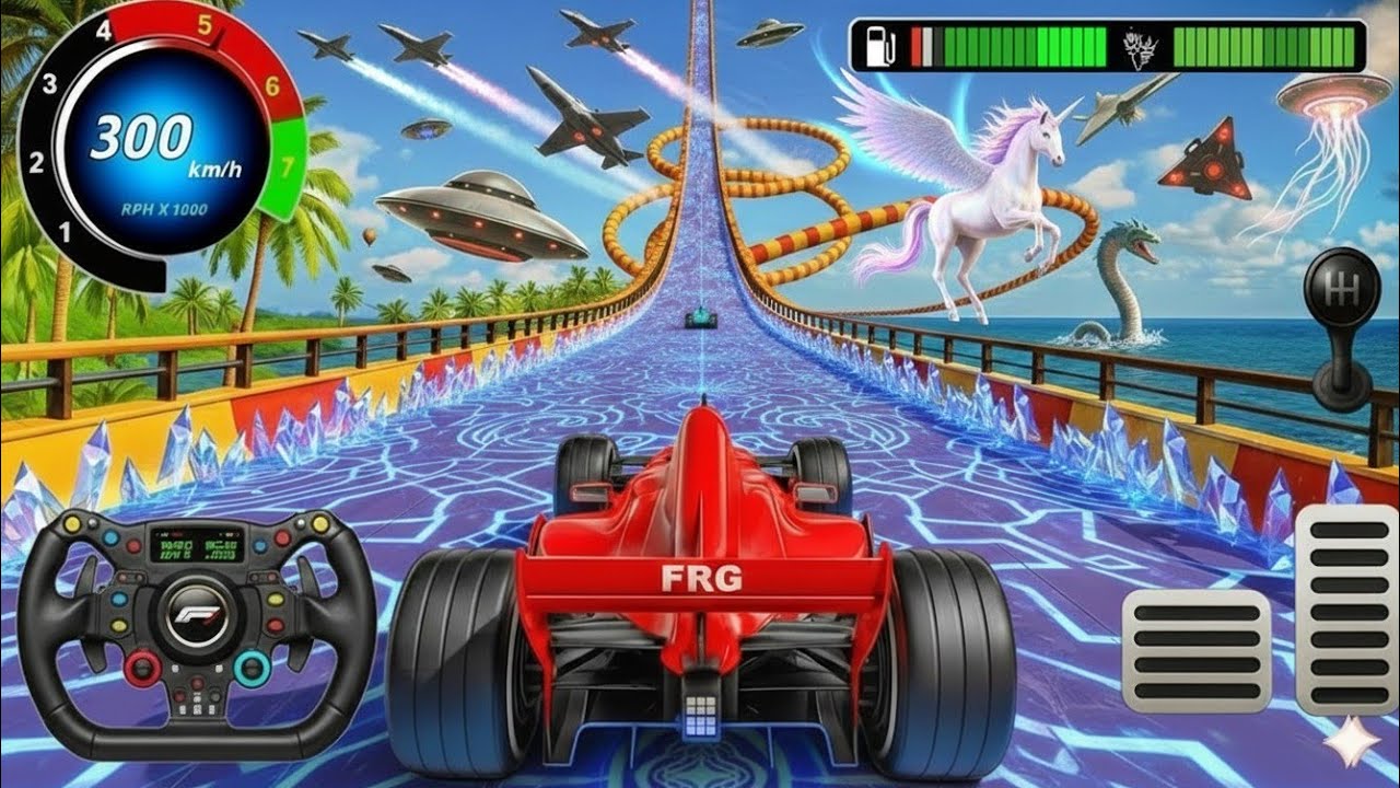 Formula Car Mega Ramp Extreme Racing - GT Car Formula Car Racing Stunts 3D - Android GamePlay 