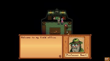 Stardew Valley:  How to get Professor Snail and put him back in his Green Tent