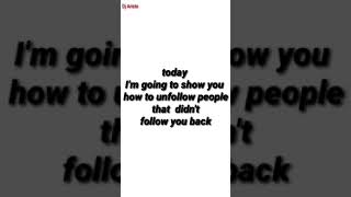 how to unfollow people that didn't follow you back on [Instagram]