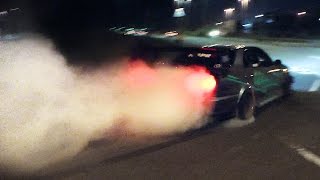 Nissan Skyline R34 - Huge Drift And Burnout Flames