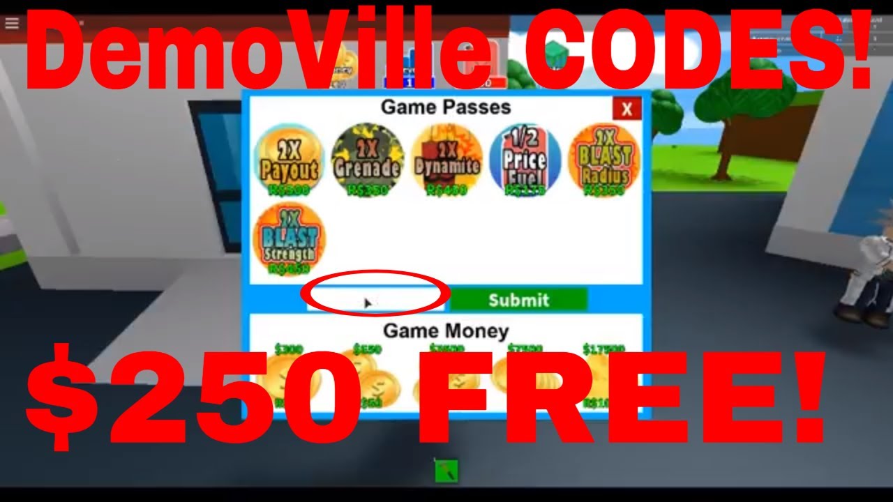 2 Codes Demoville 250 Youtube - codes for demoville demolition simulator roblox