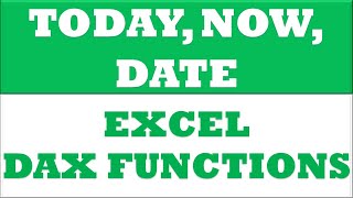 TODAY, NOW, DATE powerpivot function | excel dax functions