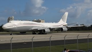 Qatar Amiri Flight Boeing 747-8 BBJ in San Juan, Puerto Rico!