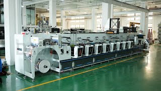 DABA 20micron White Bopp 8 colors 370mm Horizontal flexo #printing machine #Shrink #Sleeve Film