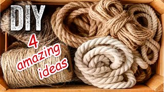 🔊DIY 4 ИДЕИ из ДЖУТА (каната, веревки) и доступных материалов своими руками. Jute craft ideas easy👍