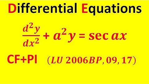 differential equation cf & pi question of Lucknow University [ by sumit sharma ]